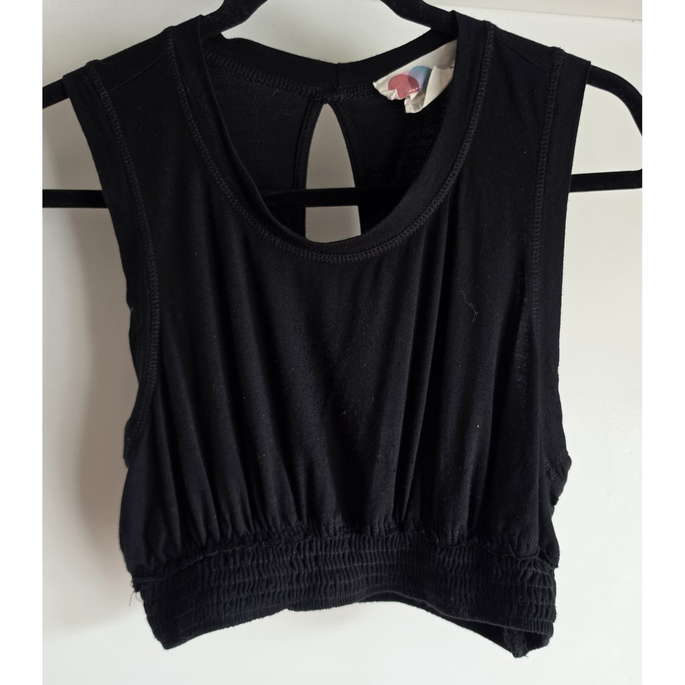 FP Beach Women's Sleeveless Crop Top Size M Black Back Cutout  Lightweight